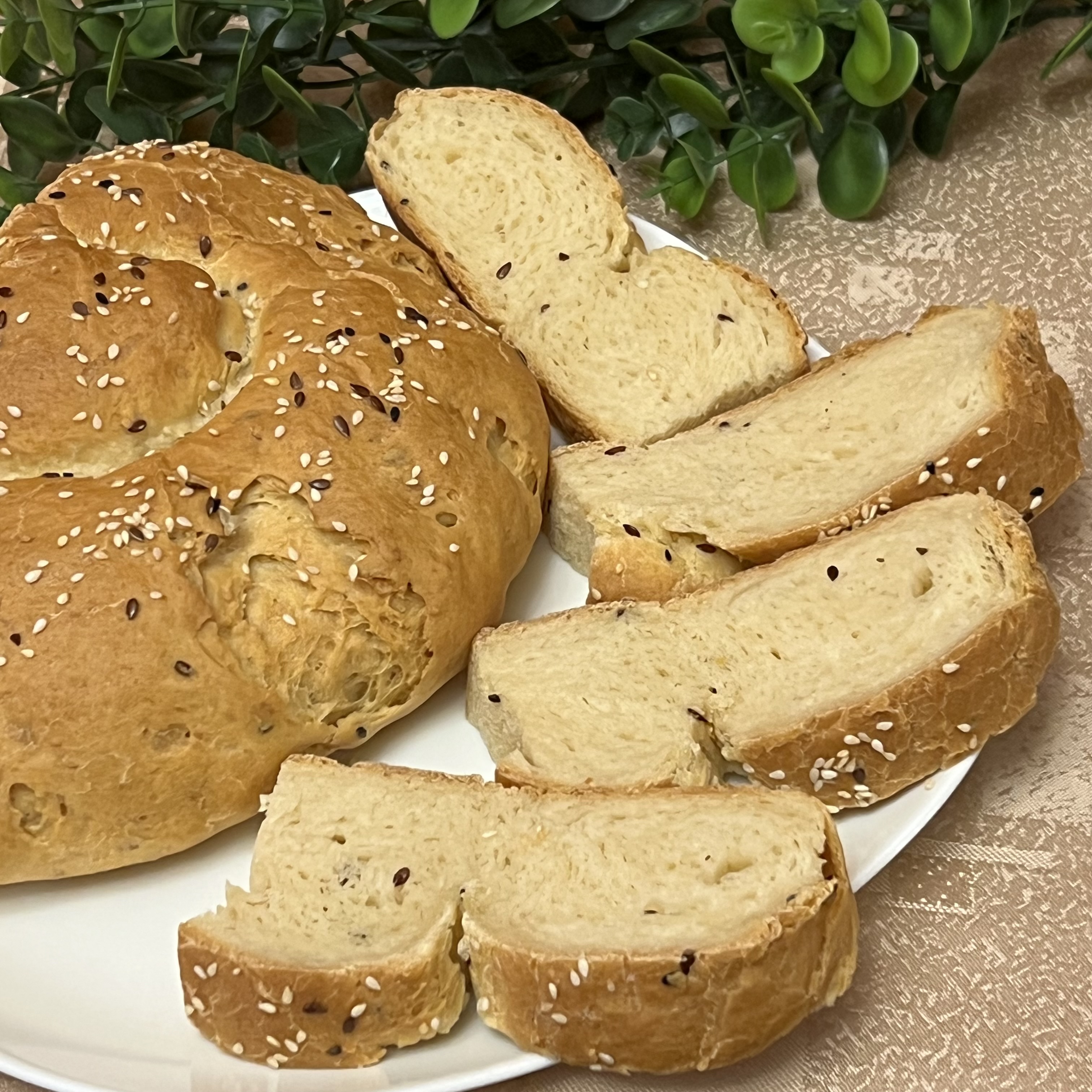 Хлеб на ряженке с кунжутом