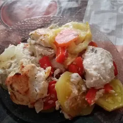 Тушёная курочка с овощами