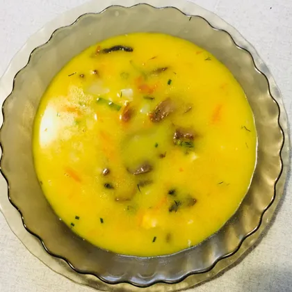 Нежный крем - суп с сыром и грибами