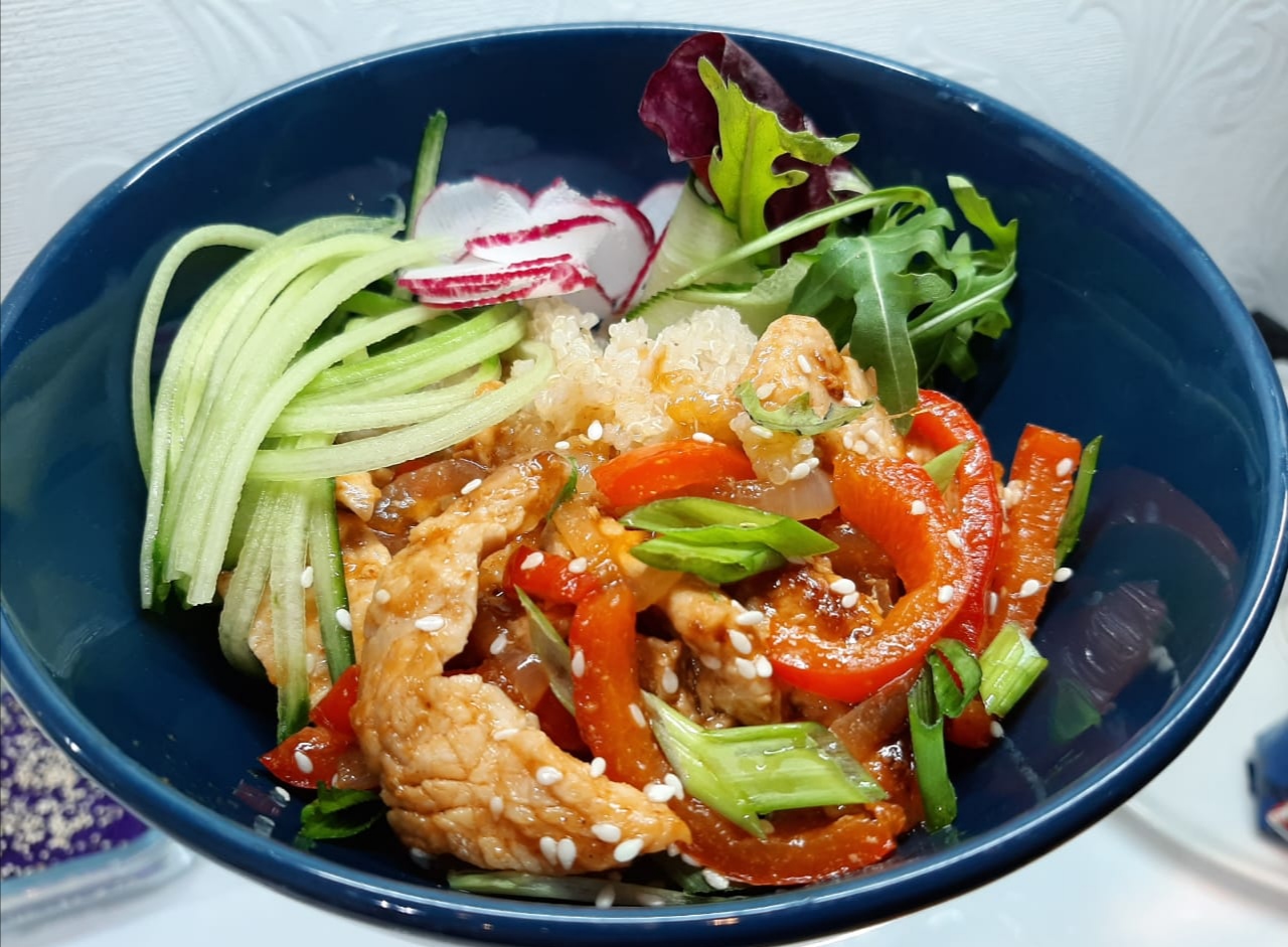 Азиатский острый боул с киноа🔥🌶️