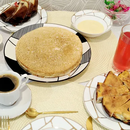 Заварные блины на кипятке с молоком 