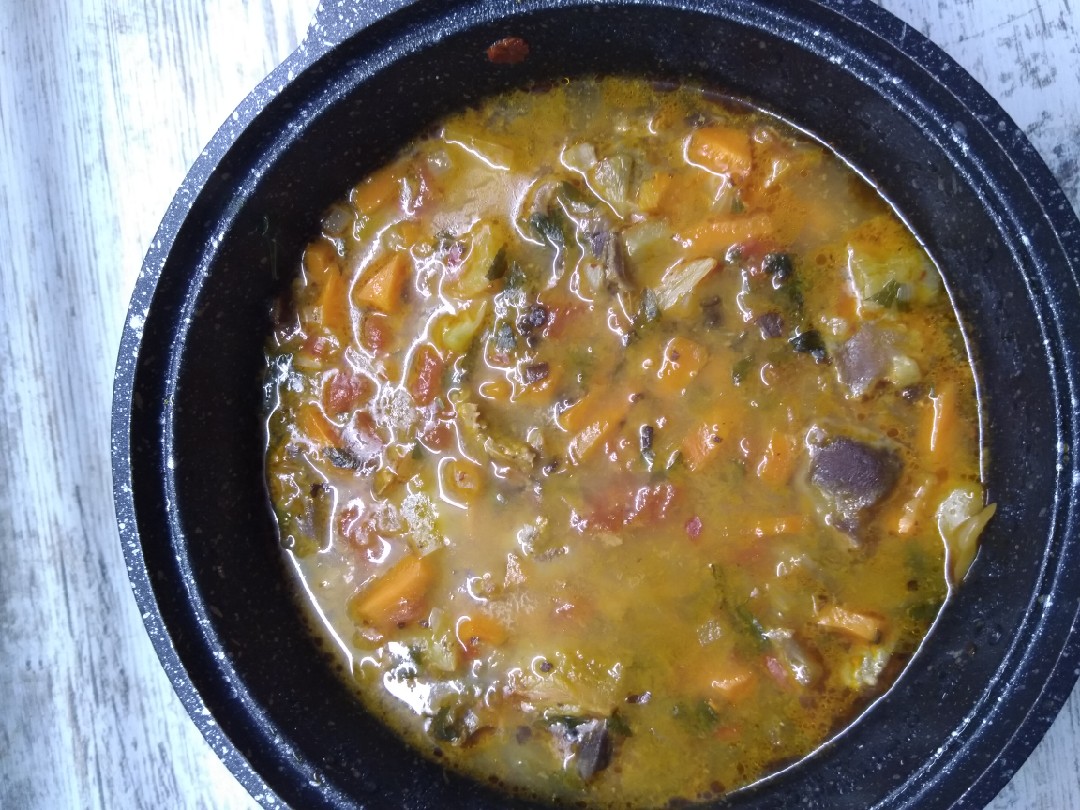 Желудки куриные с овощами