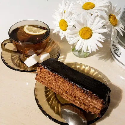 Вафельный тортик с шоколадным кремом(без выпечки)