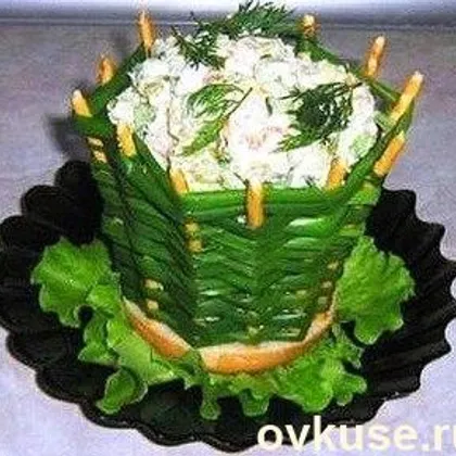 'Корзиночка из зеленого лука' для порционного салата