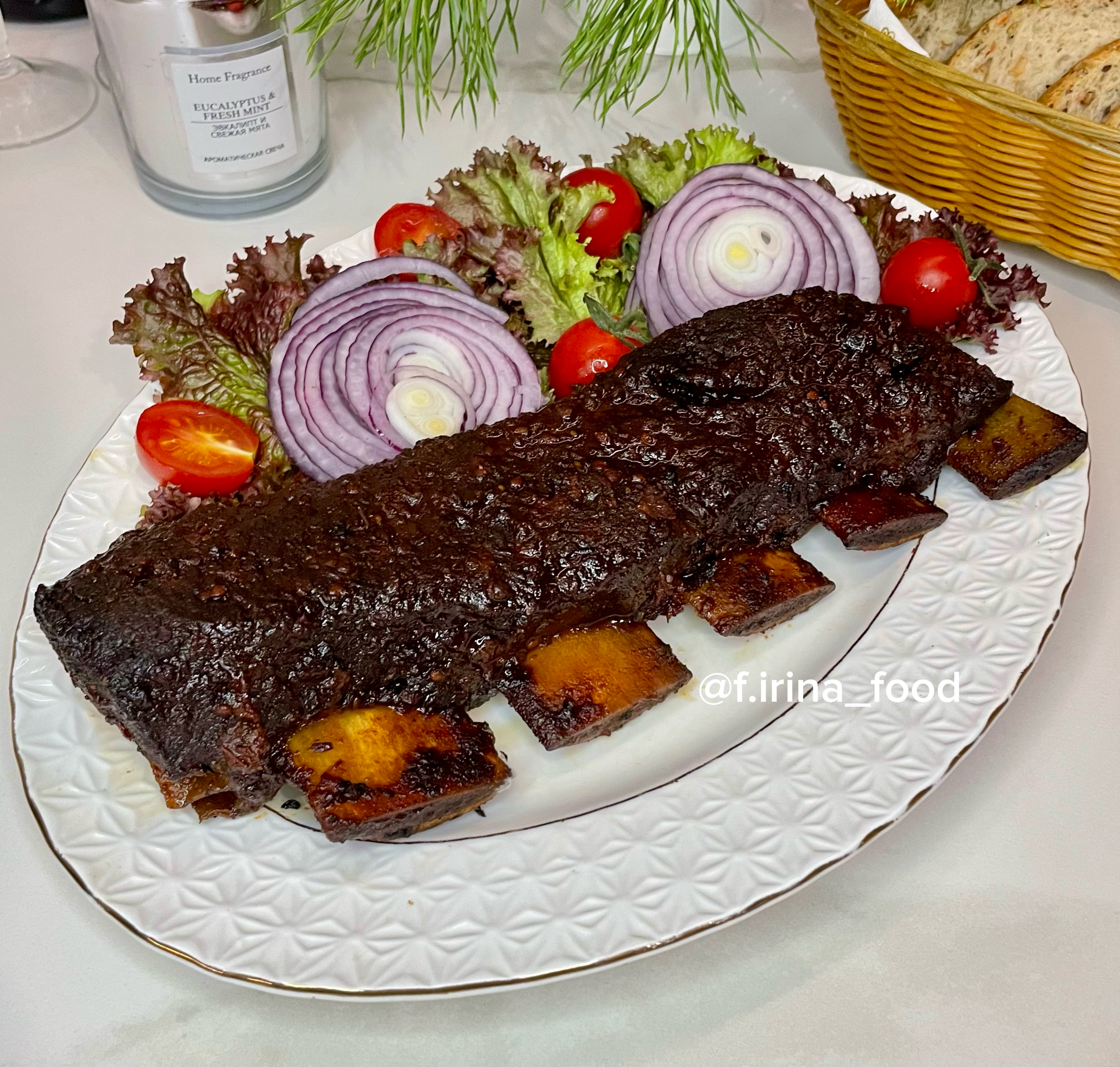 Ребра говядины в духовке с соусом терияки на новогодний стол