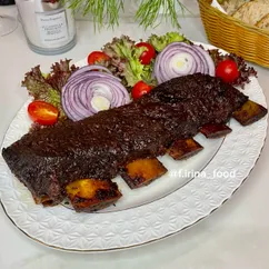 Ребра говядины в духовке с соусом терияки  на новогодний стол 