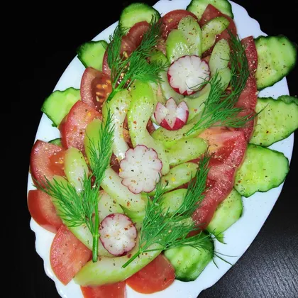 Быстрый и красивый овощной салат