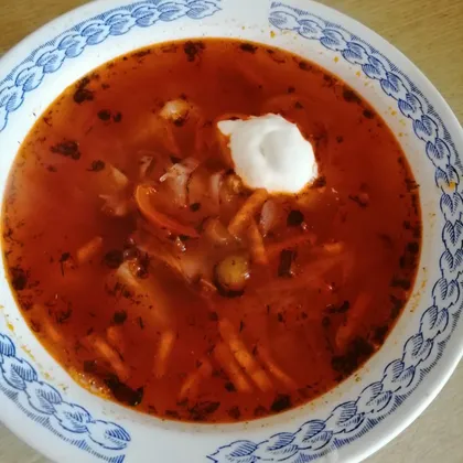 Фасолевый суп с болгарским перцем