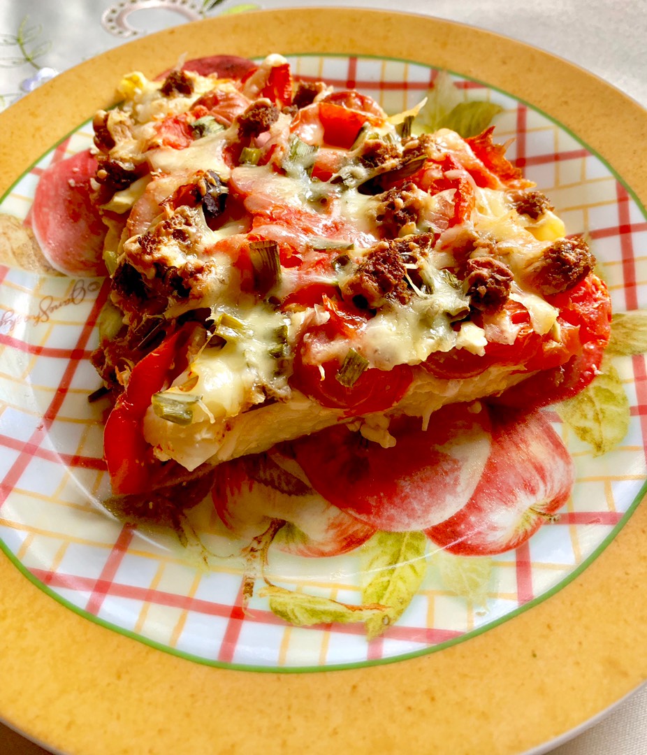 Пицца из макарон