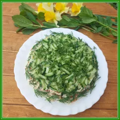 Салат "Норвежский роман" с зеленым луком