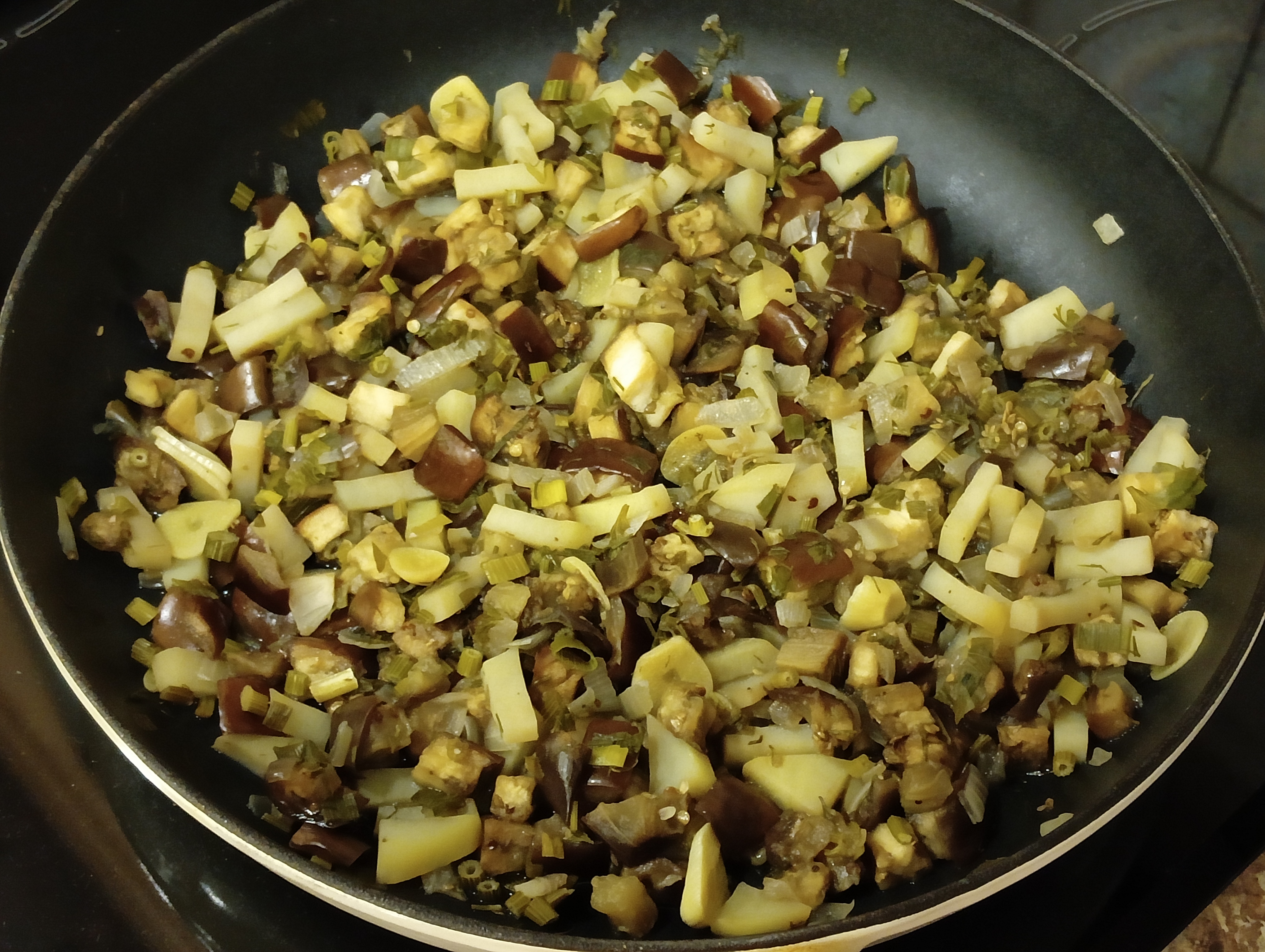 Баклажаны с картошкой