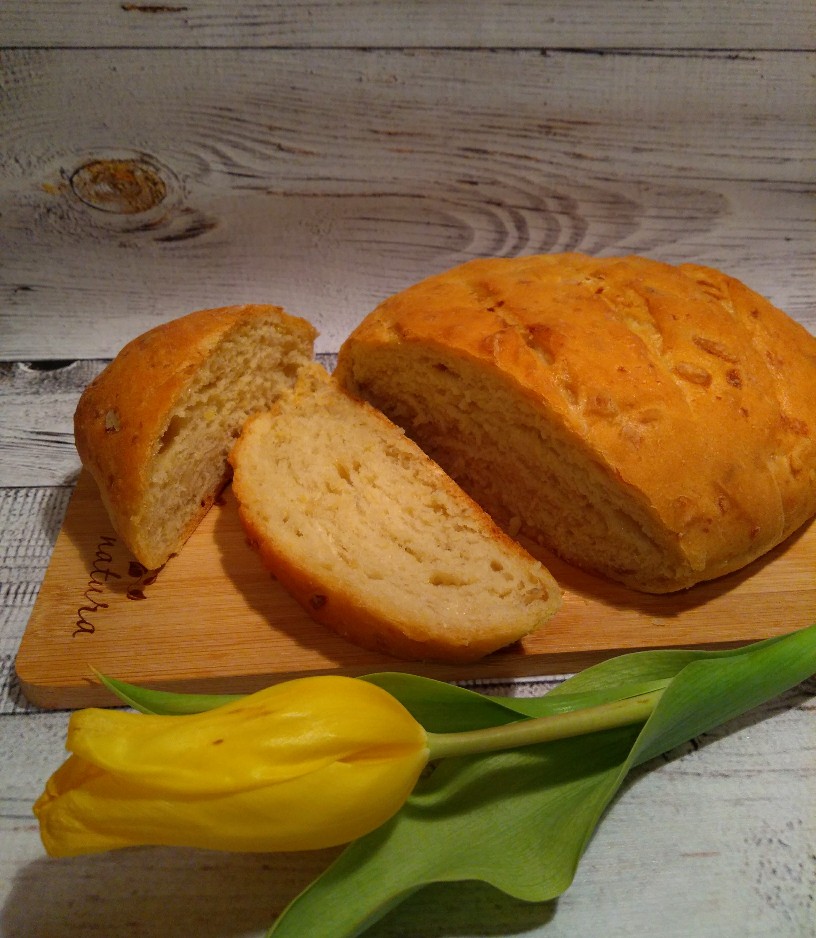 Домашний картофельный хлеб с жареным луком (два рецепта) | Пикабу
