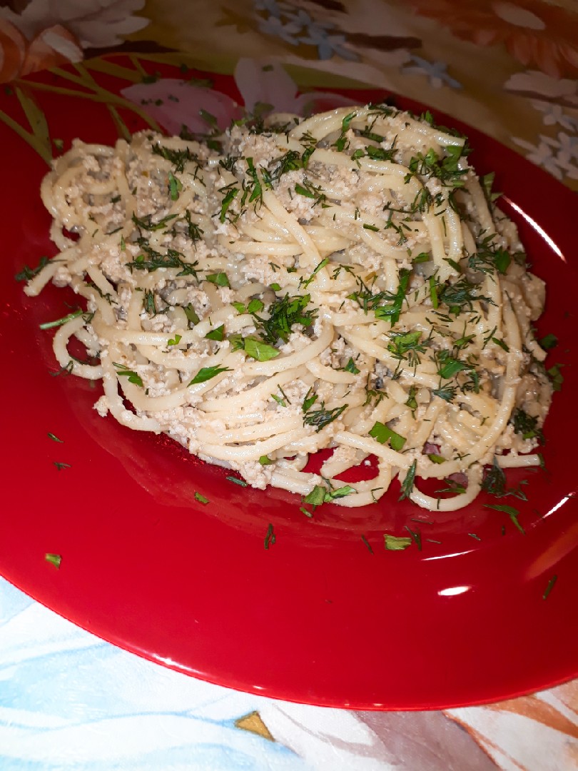 Спагетти по-флотски - рецепт автора Наталья Сухомлинова