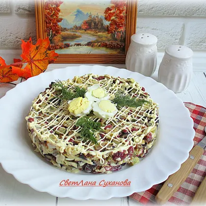 Пикантный салат из баклажанов с фасолью