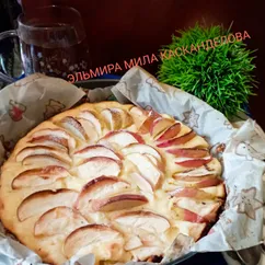 Творожная шарлотка с яблоками 