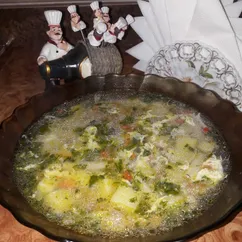 Суп заправленный яйцом🍲🥚😋