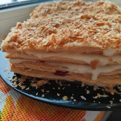 Слоеный торт с заварным кремом 