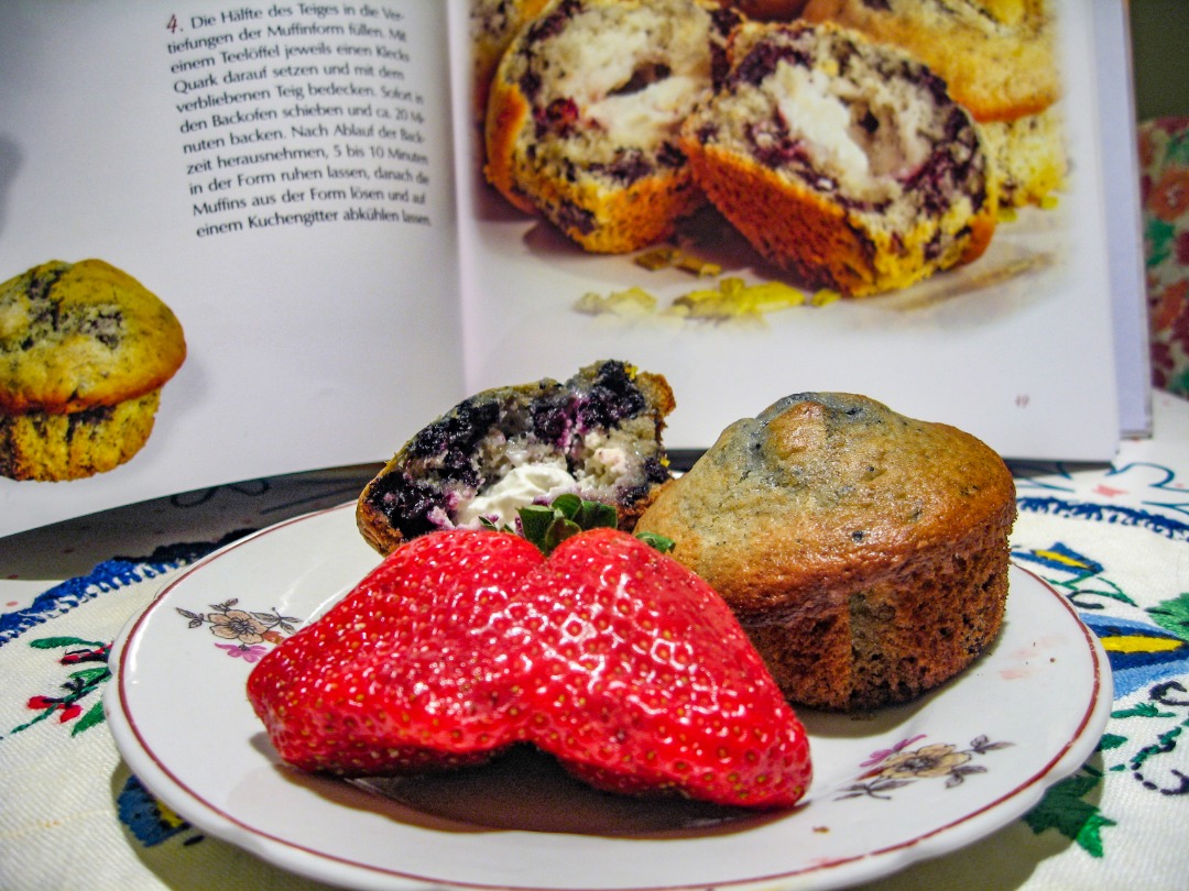 Кексы с черникой и творогом. Blaubeer-Quark-Muffins