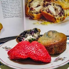 Кексы с черникой и творогом. Blaubeer-Quark-Muffins