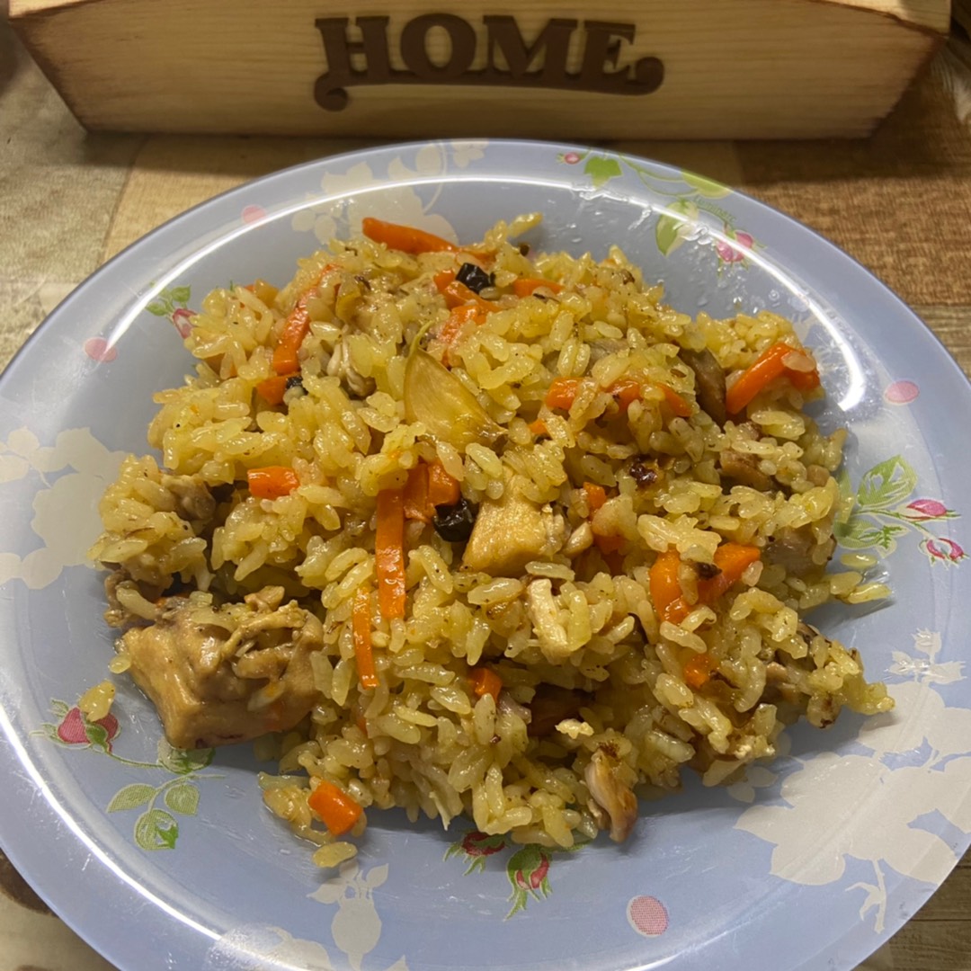 Плов с куриными сердечками