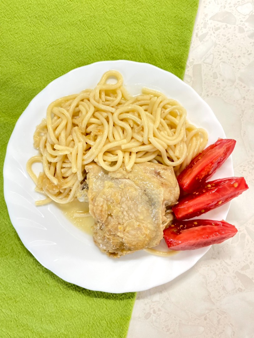 Курица жареная с луком