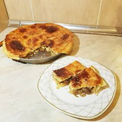 Пирог с курицей и шампиньонами