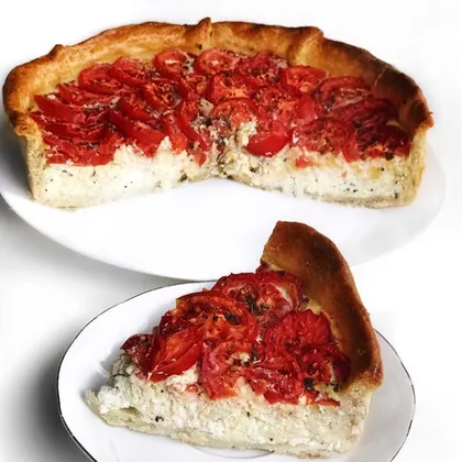 Пирог с творожно-сырной начинкой и помидорами