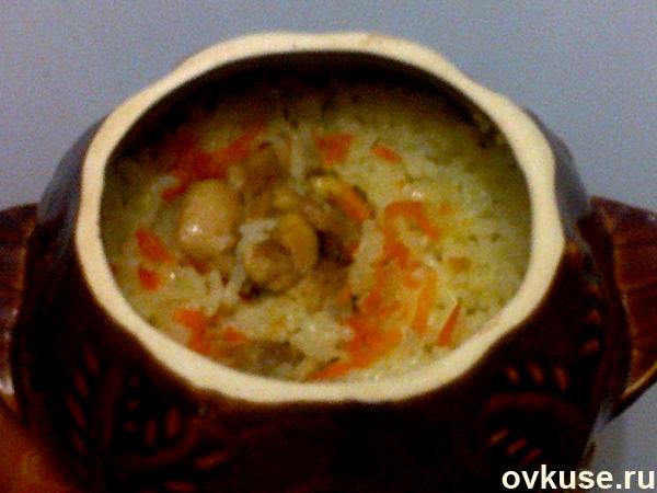 Легкий и быстрый рецепт куриного плова в горшочке