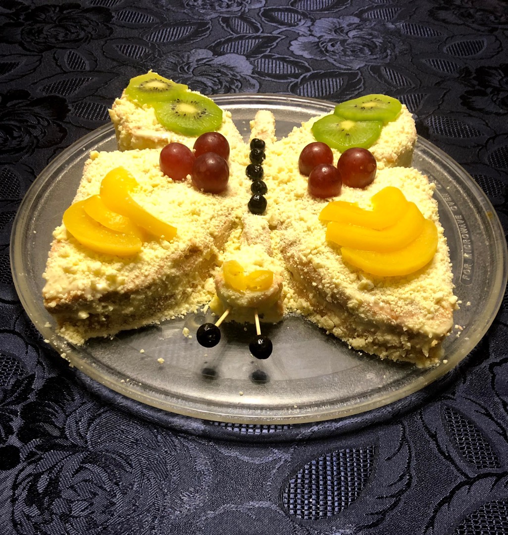 Торт « Бабочка»., пошаговый рецепт на ккал, фото, ингредиенты - Людмила