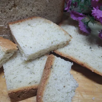 Хлеб с чесноком и укропом в хлебопечке🍞