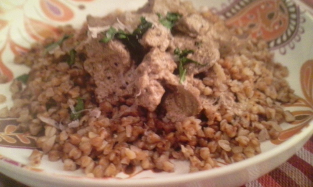 Гречотто с куриной печенью