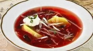 Холодный борщ с фасолью