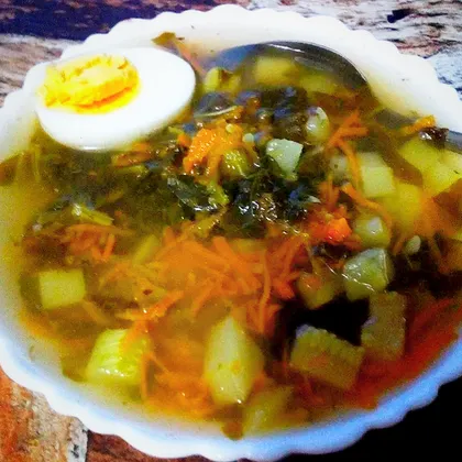 Щавеливый суп с кабачком