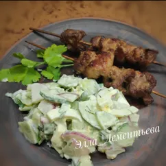 Салат из редиса, огурца и яйца🥗