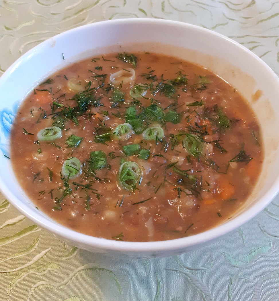 Постный суп - пюре из красной чечевицы