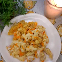Макароны с куриным филе