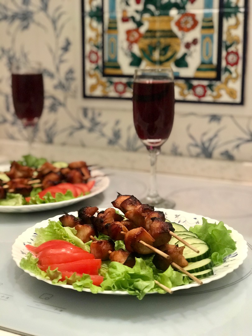Шашлык из курицы в духовке