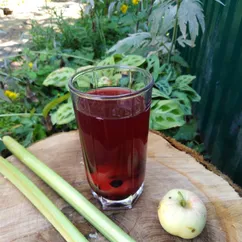 Яблочный компот с ревенем, корицей, черникой и ежевикой