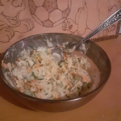 Салат из дайкона с морковью и огурцом