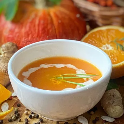 🎃Тыквенный крем-суп с апельсином и имбирём