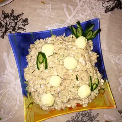 Салат из сайры и риса 🐠🍚