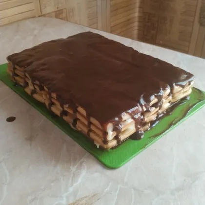 Тортик без выпечки шоколадно-банановый