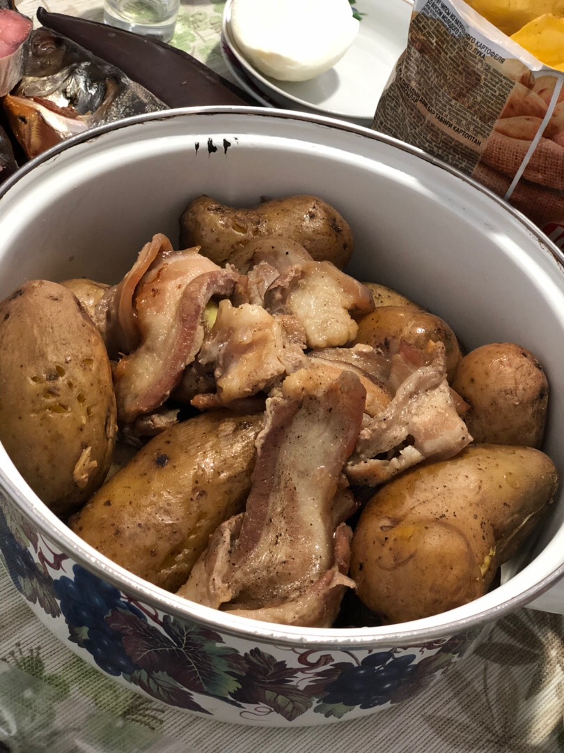 Картошка с салом в фольге, запеченная в духовке, пошаговый рецепт с фото на ккал
