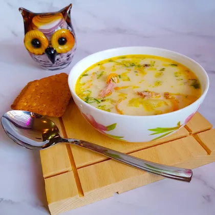 Сливочный суп с копченым окорочком