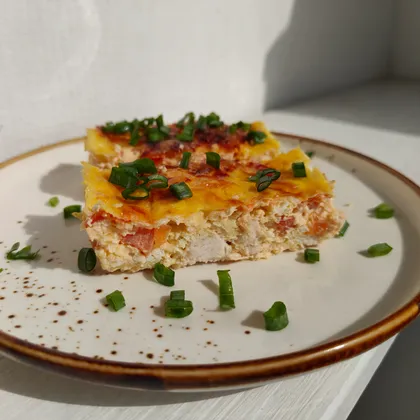 Белковая запеканка с курицей и творогом