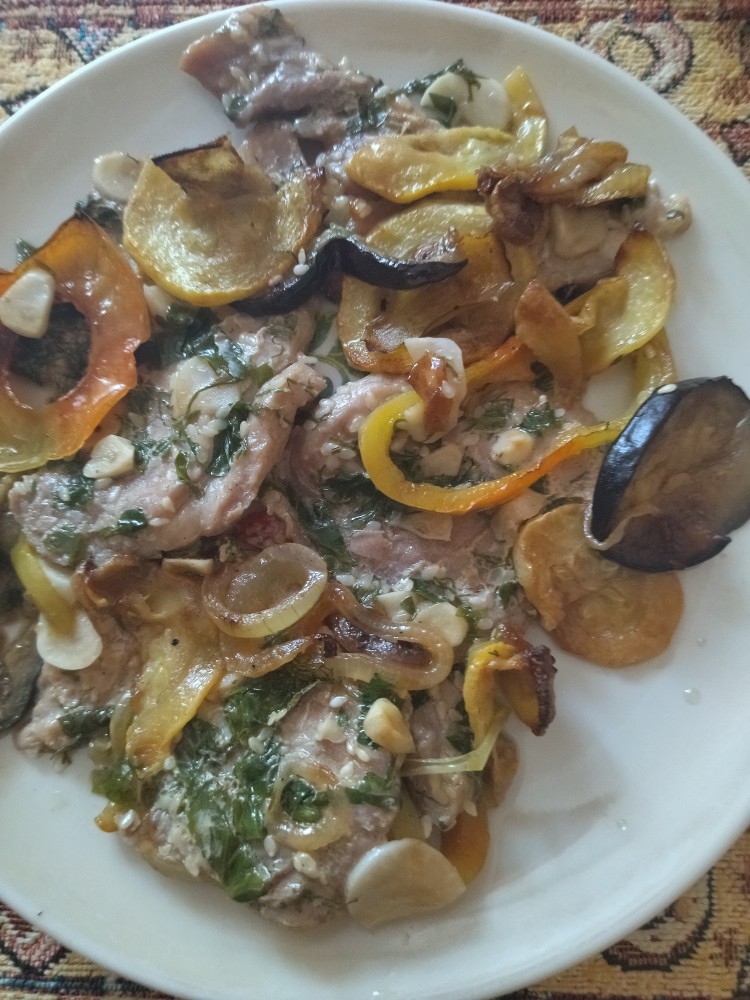 Мясо, запеченное с овощами, из коллекции Леонардо да Винчи