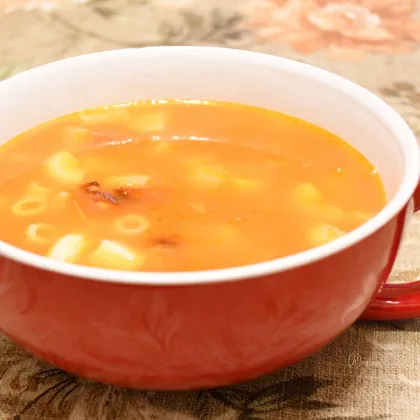 Быстрый фасолевый суп с макаронами (рожками)