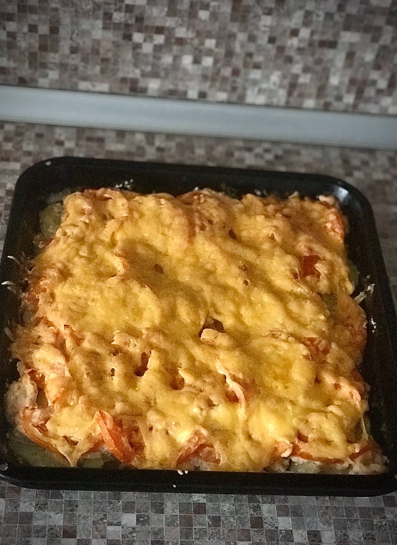 Курица с картошкой и помидорами в духовке - пошаговый рецепт с фото