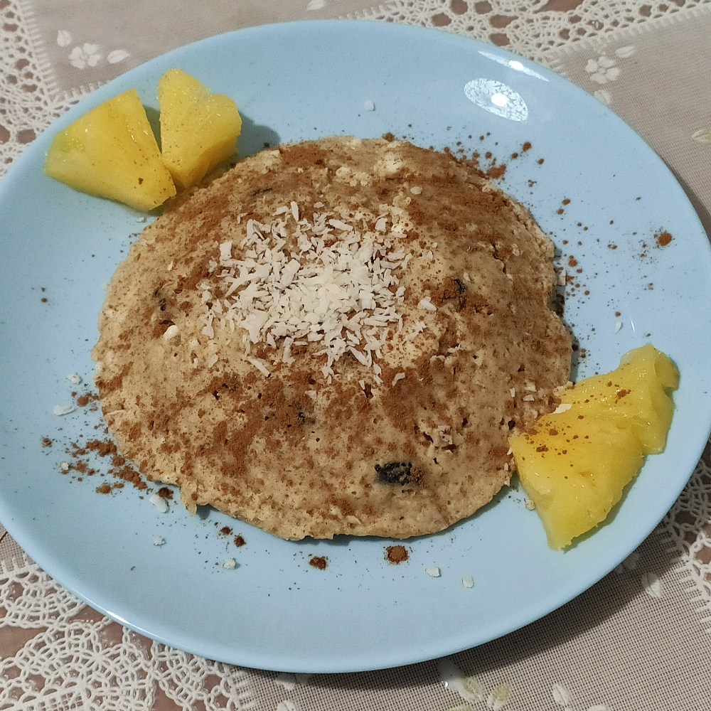 Запечённая овсянка в микроволновке с творогом, изюмом и корицей - рецепт  автора Натали Тихон