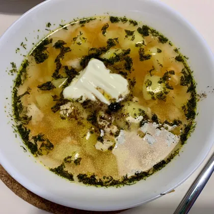 Куриный суп с фасолью